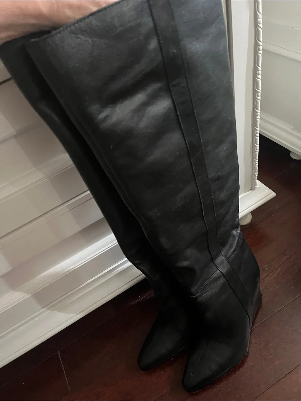 Vince Camuto Black Over-the-Knee Pointed Toe Boots